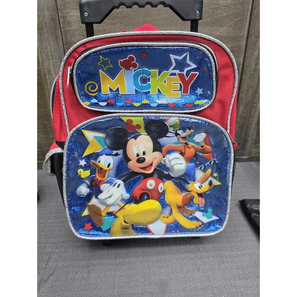 Disney Mickey Mouse Clubhouse Rolling Backpack 14" Kids Wheeled School Bag